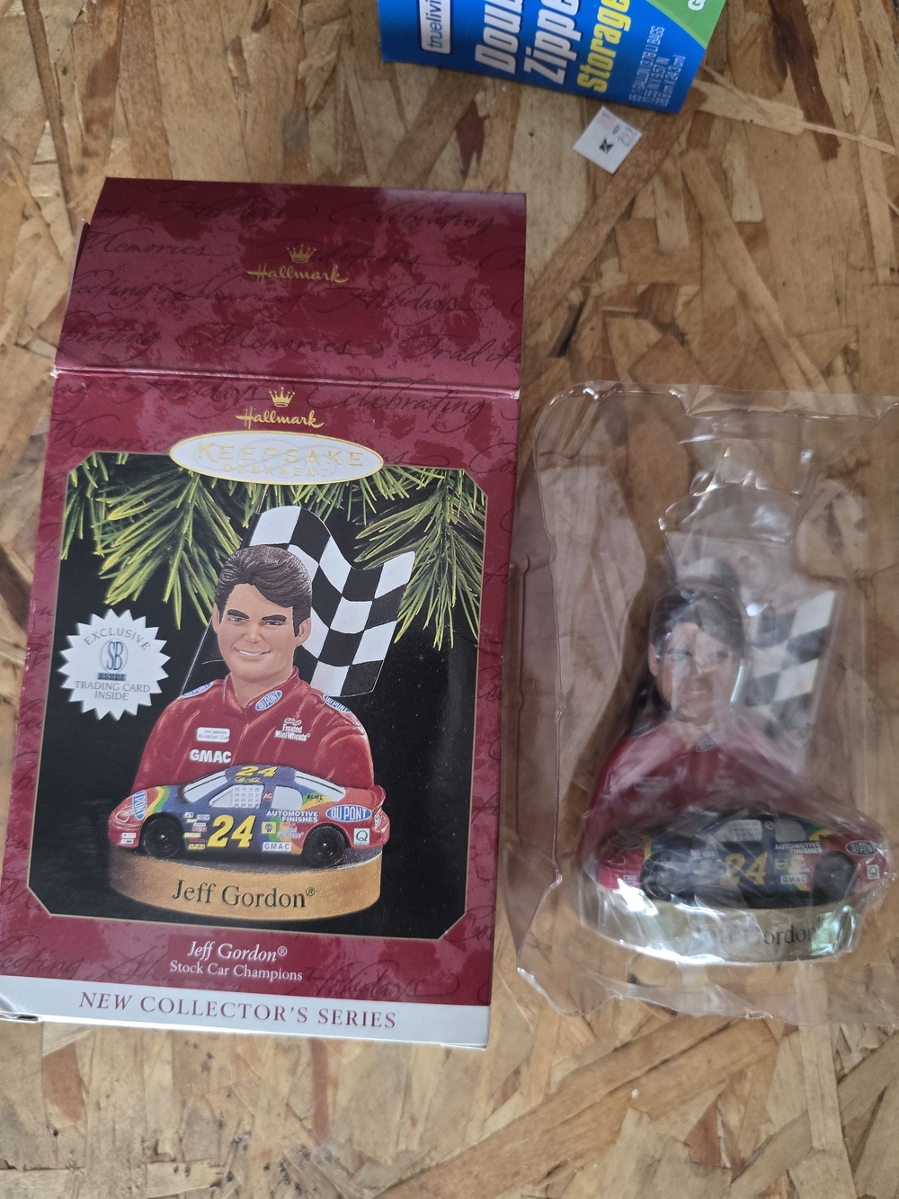 Hallmark Red Jeff Gordon Racing Ornament with Checkered Flag